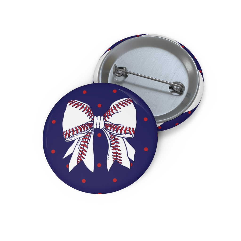 Baseball Bow Button