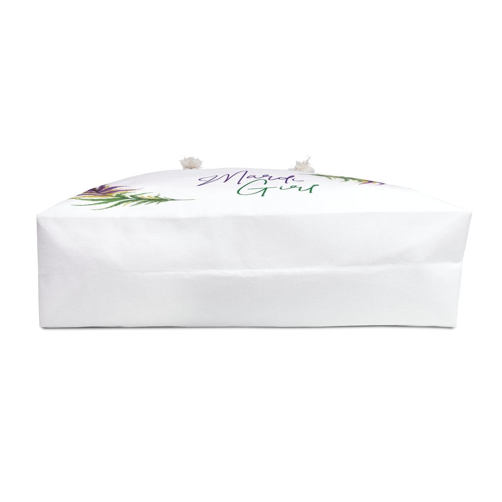 Mardi Girl Weekender Bag — Festive Feather Print Travel Tote